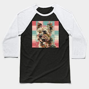 Retro Cairn Terrier: Pastel Pup Revival Baseball T-Shirt